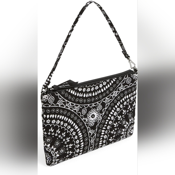 Vera Bradley RFID Convertible Wristlet, Pattern is Black Bandana Medallio - Picture 4 of 6